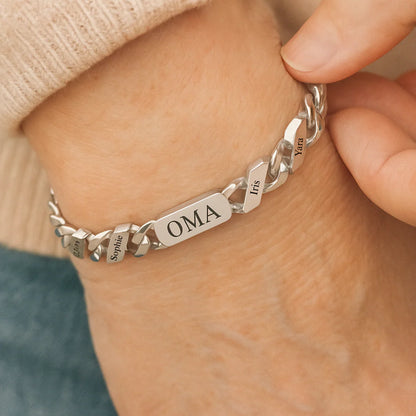 Familjelänkarmband Mamma-Mormor–Farmor