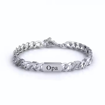 Familjelänk armband Pappa-Morfar–Farfar
